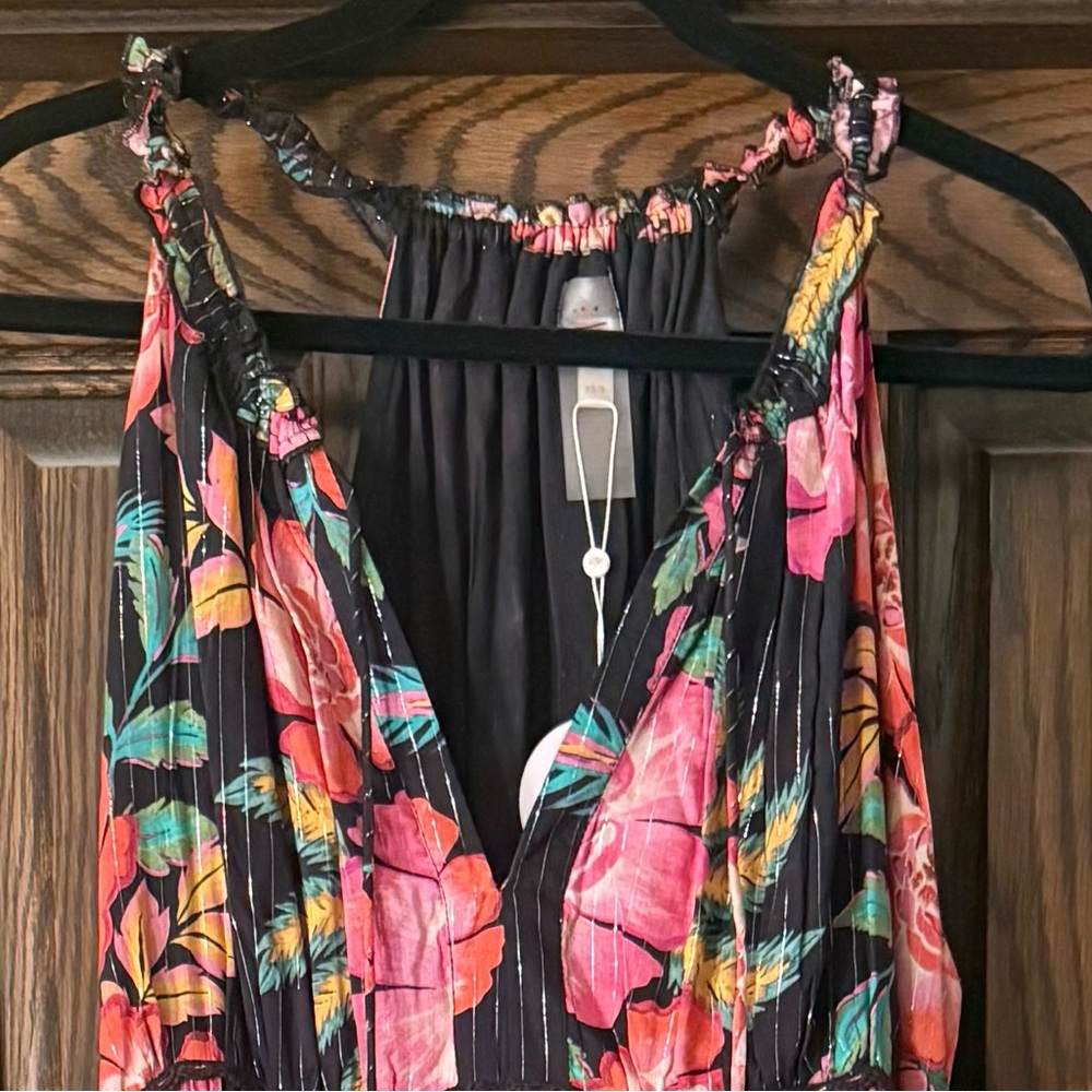 Anthropologie Lurex Floral Maxi Dress - Picture 7 of 7